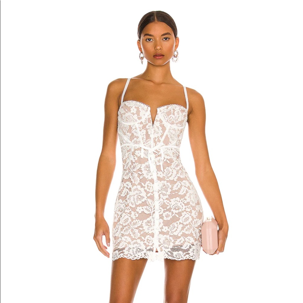 For love and lemons Jillian mini dress in white size medium